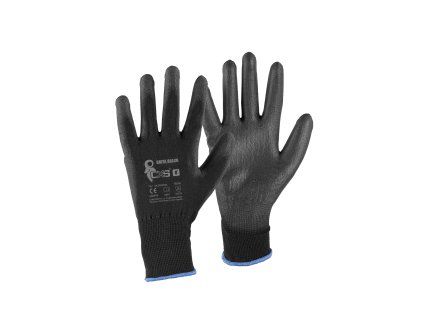CANIS CXS BRITA Black pracovní rukavice povrstvené černé 1 pár (Velikost 9)