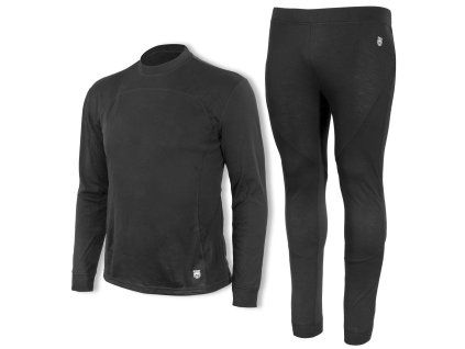 Termoprádlo Bennon MERINO UNDERWEAR BLACK funkční spodní prádlo komplet černá (Velikost XXL)