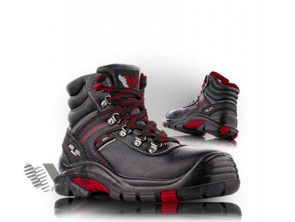 VM Footwear Obuv NORWICH 5070-S3 kotník černá/červená (Velikost 39 AKCE)