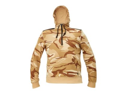 Cerva Crambe HOODIE pánská maskáčová mikina s kapucí a klokaní kapsou béžová (Velikost XL AKCE)