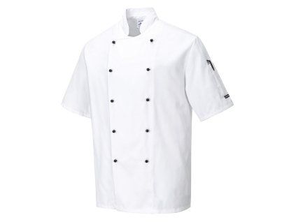 Portwest Rondon C734WHR Kent Chefs s krátkým rukávem bílá na knoflíky (Velikost XXXL)
