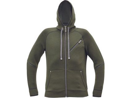 Cerva NEURUM pánská mikina s kapucí olivová (Velikost 3XL AKCE)