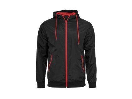 Build your Brand BY 016 pánská větrovka black/red (Velikost 5XL)