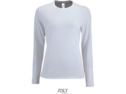 SOL'S 25.2075 – dámské tričko s dlouhým rukávem bílá (Velikost XXL)