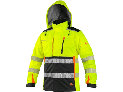 CANIS CXS BENSON zateplená pánská výstražná bunda žlutá/černá (Velikost 3XL)