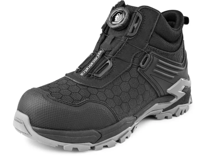 CANIS CXS PU TECH TITEX S3S - Bezpečnostní kotníková obuv černo-šedá (Velikost 48)