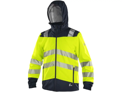 CANIS CXS HALIFAX SHELL - Pánská reflexní výstražná bunda Hi-Vis - žluto-modrá (Velikost 5XL)