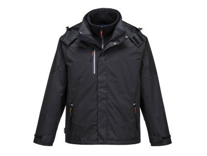 PORTWEST RADIAL S553 - Nepromokavá prodyšná bunda 3v1 s odnímatelným fleecem - černá (Velikost 6XL)