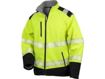 RESULT R476X - Pánská reflexní softshellová bunda Hi-Vis - žlutá (Velikost 4XL)