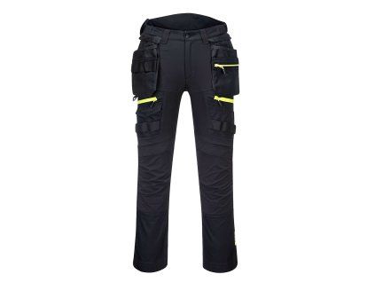 PORTWEST DX4 HOLSTER DX440 - Strečové slim fit montérky s odepínacími kapsami - černá (Velikost 48)