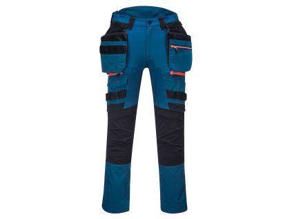 PORTWEST DX4 HOLSTER DX440 - Strečové slim fit montérky s odepínacími kapsami - modrá metro (Velikost 48)