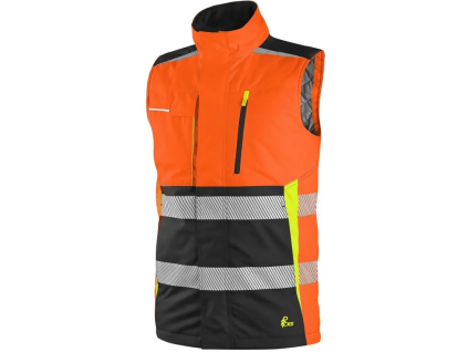 CANIS CXS BENSON - Výstražná zateplená vesta oranžovo-černá (Velikost 3XL)