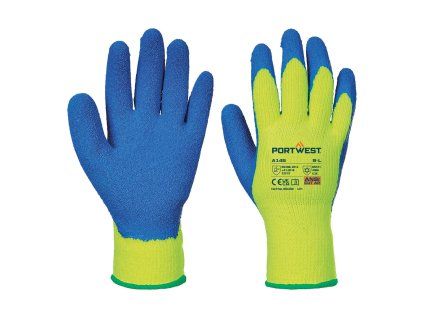 PORTWEST COLD GRIP A145 - Zimní pracovní rukavice - žluto-modrá (Velikost XXL)