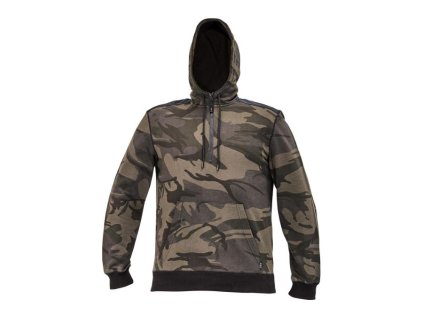 Cerva Crambe HOODIE pánská maskáčová mikina s kapucí a klokaní kapsou zelená (Velikost M AKCE)