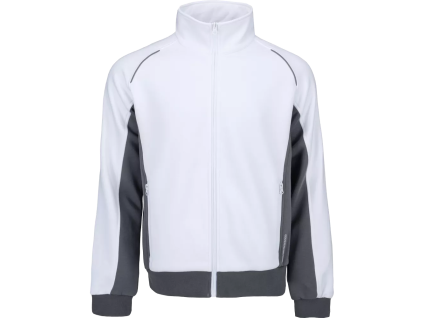 ČERVA MAX ECO STR - Pánská mikina na zip bez kapuce - bílá (Velikost 5XL)