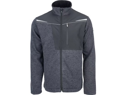 ČERVA STIRLING STRETCH - Pánský pracovní svetr na zip s kapsami - černý (Velikost 4XL)