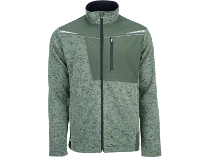 ČERVA STIRLING STRETCH - Pánský pracovní svetr na zip s kapsami - zelený (Velikost 4XL)