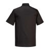 Portwest Rondon C734BKR Kent Chefs s krátkým rukávem černá na knoflíky (Velikost 4XL)