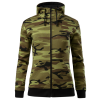 malfini camo zipper damska maskacova mikina zelena