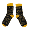 BENNONKY BEER SOCKS BLACK/YELLOW - Veselé bavlněné ponožky s pivním motivem - černo-žluté (Velikost 48)