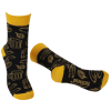 BENNONKY BEER SOCKS BLACK/YELLOW - Veselé bavlněné ponožky s pivním motivem - černo-žluté (Velikost 48)